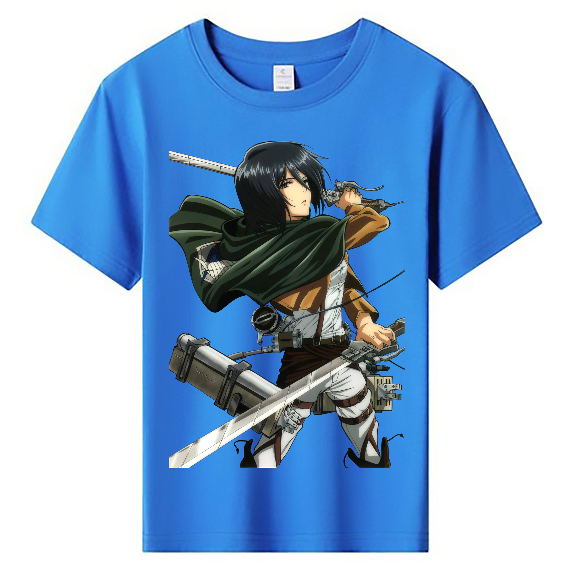 （画像用） 進撃の巨人 ミカサ·アッカーマン Attack on Titan Mikasa Ackerman 綿100％キッズTシャツ（フロントプリント）